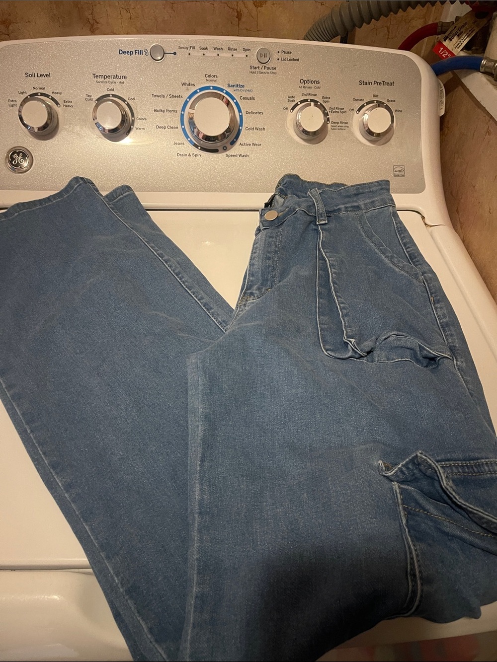 SHEIN Relaxed Blue Carpenter Jeans